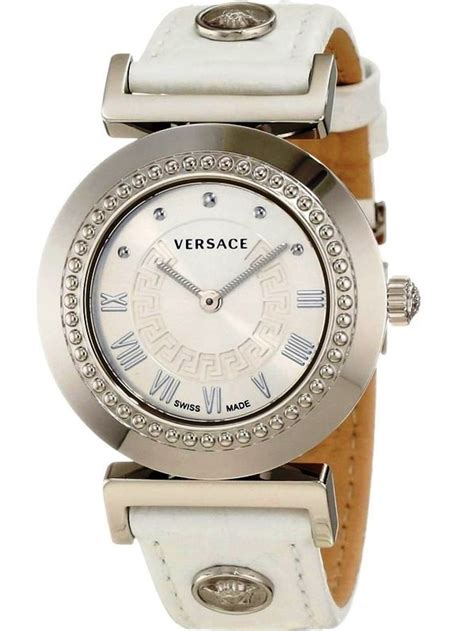 versace white leather chronograph watch|Versace watches near me.